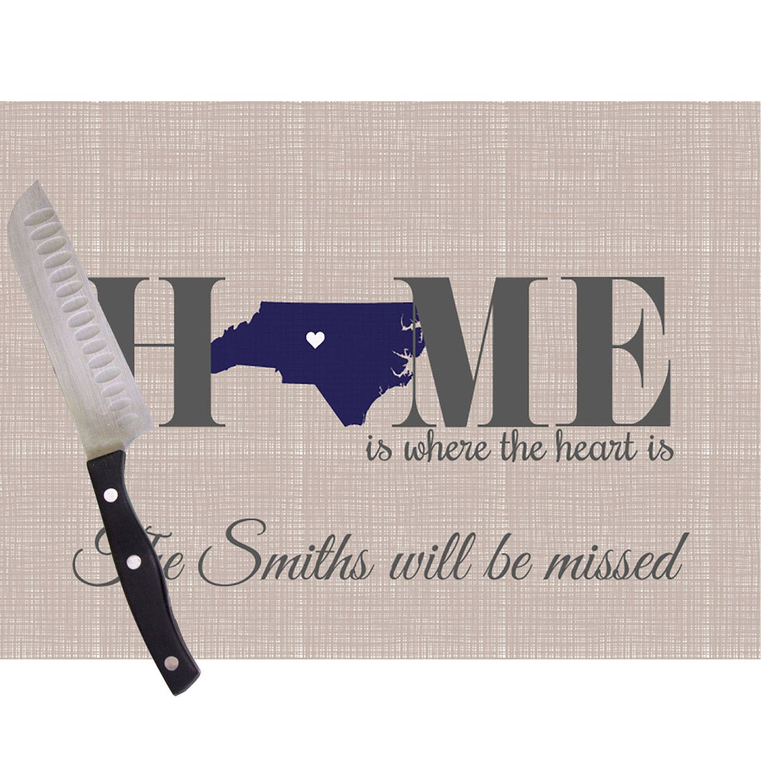 Home Is North Carolina Glass Cutting Board