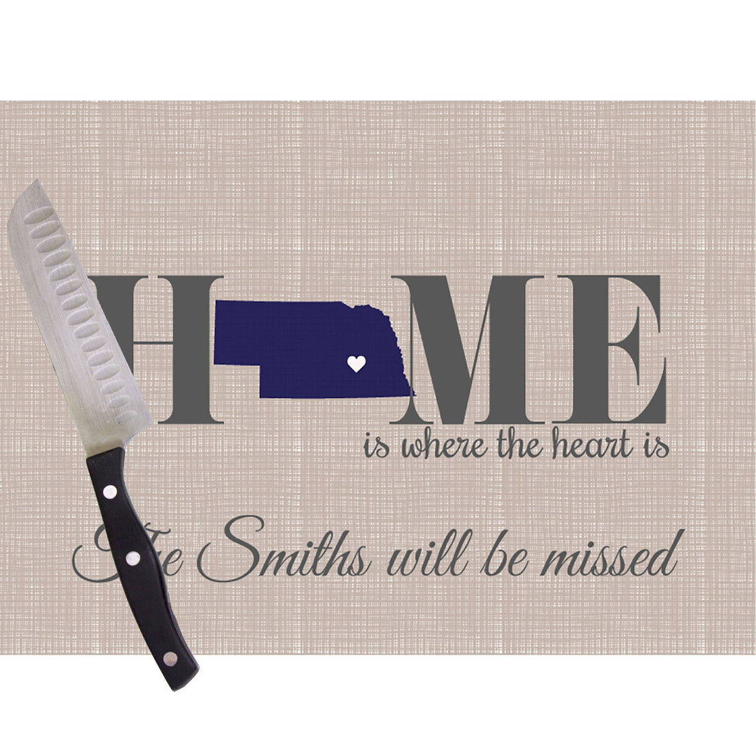 Home is where the heart is Cutting Board - Nebraska - MyBambino.com