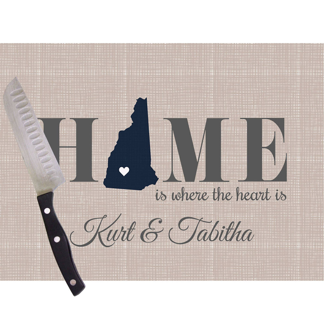 Home Is New Hampshire Glass Cutting Board