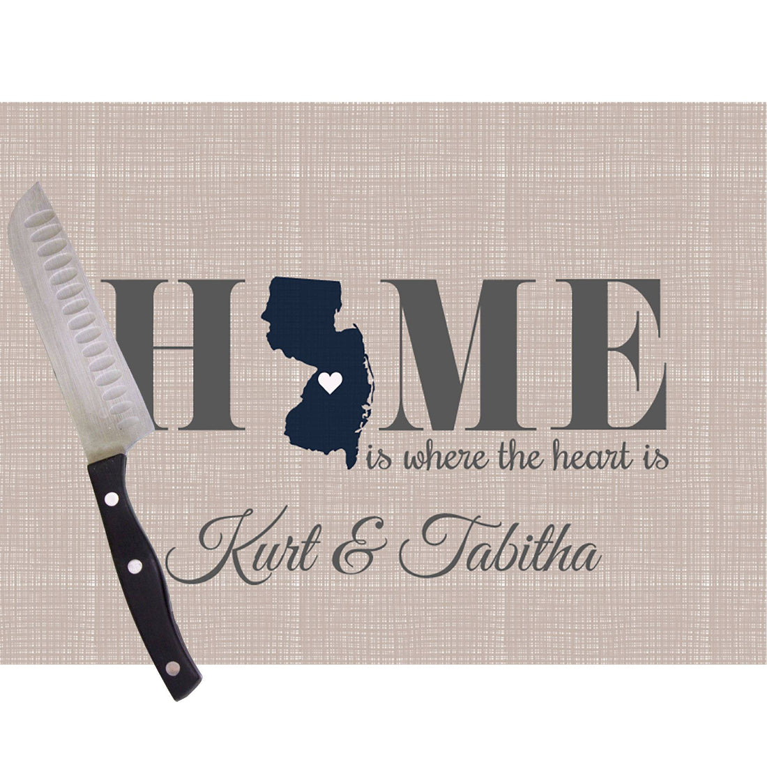 Home is where the heart is Cutting Board - New Jersey - MyBambino.com