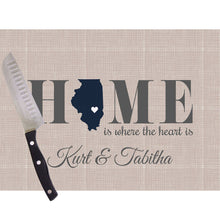 Home Is Ohio Glass Cutting Board