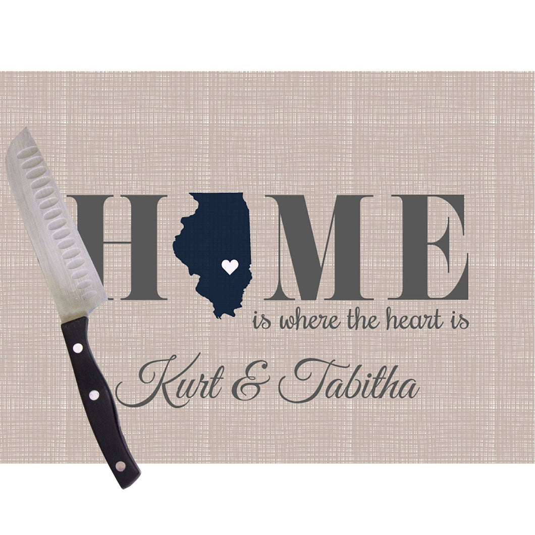 Home Is Ohio Glass Cutting Board