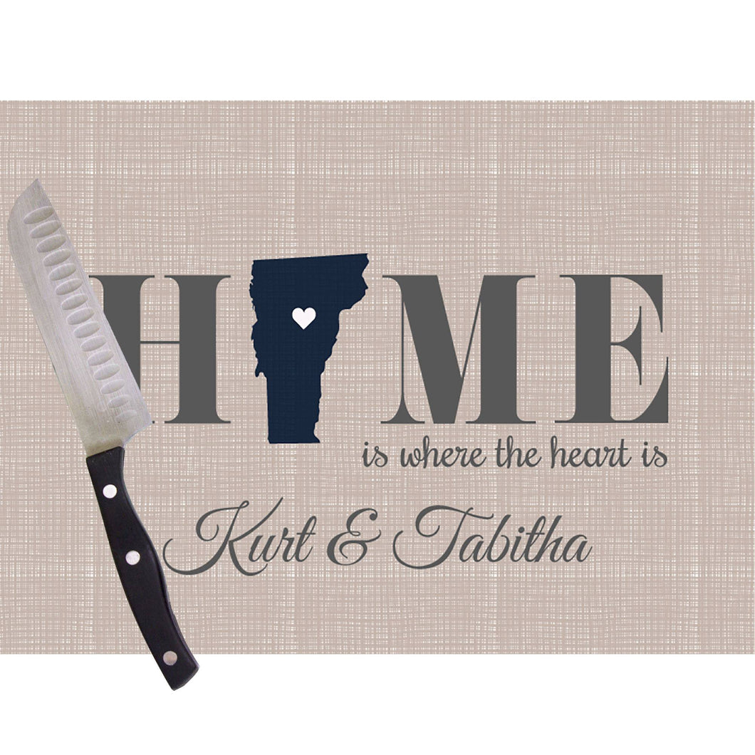 Home Is Vermont Glass Cutting Board