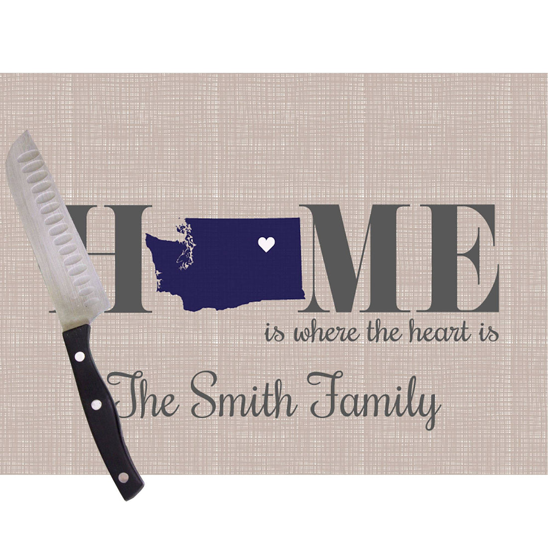 Home is where the heart is Cutting Board - Washington - MyBambino.com