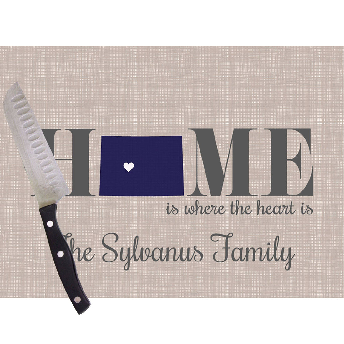 Home Is Where The Heart Is Glass Cutting Board - Wyoming - MyBambino.com