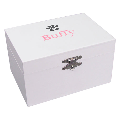 Personalized Ballerina Jewelry Box - Paw Print with Heart