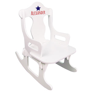 Personalized Puzzle Rocker - Blue Star