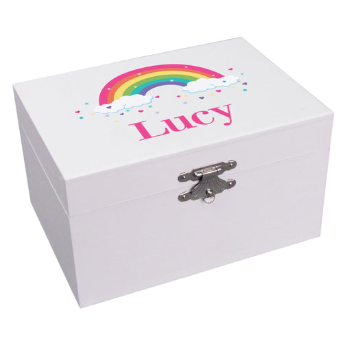 Personalized Ballerina Jewelry Box - Bright Rainbow