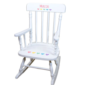 Multihearts White Spindle Rocking Chair