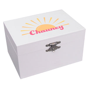 Personalized Ballerina Jewelry Box - Retro Sunburst