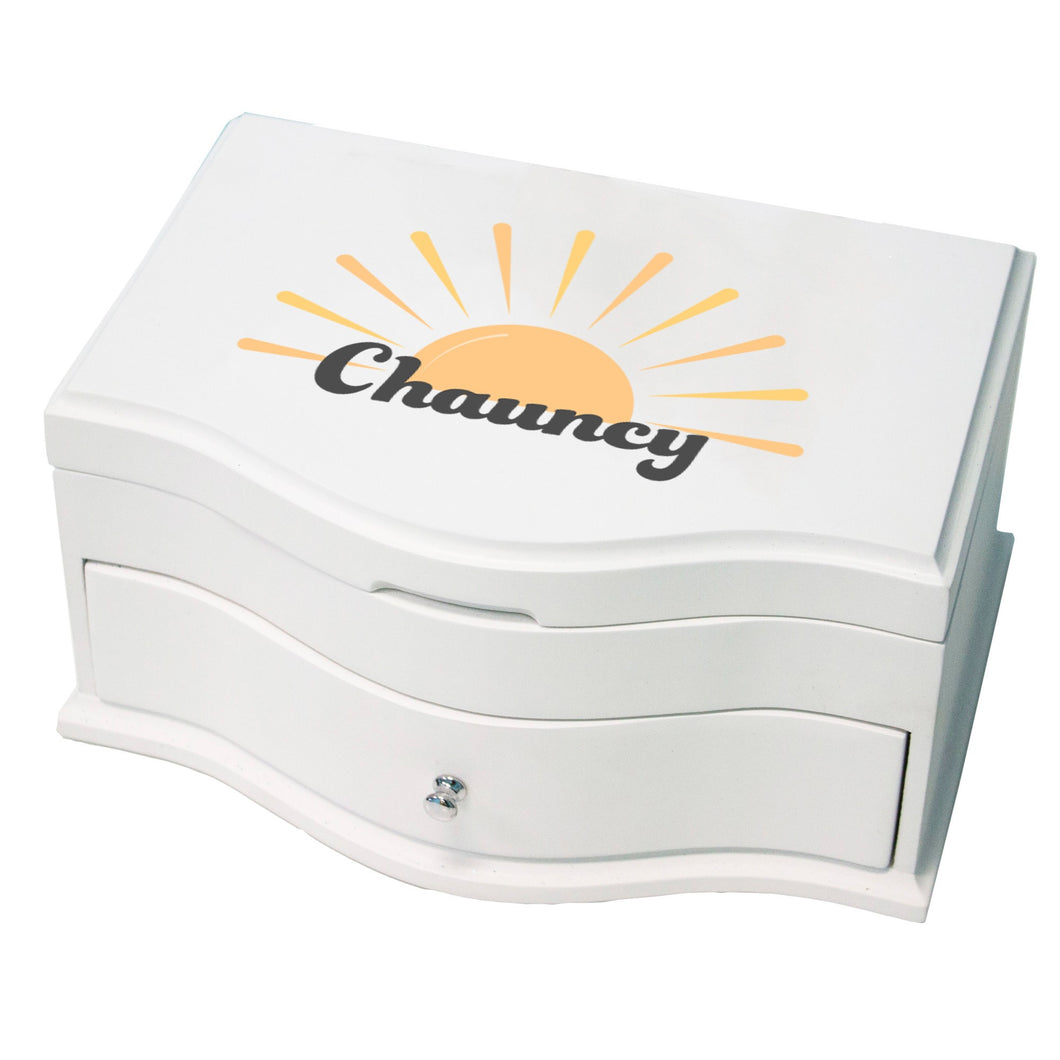 Personalized Princess Jewelry Box - Retro Sunburst