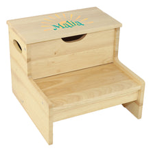 Retro Sunburst Natural Storage Stool