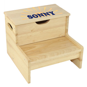 Retro Sunburst Natural Storage Stool