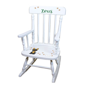 White Spindle Rocking Chair - Dog Breed