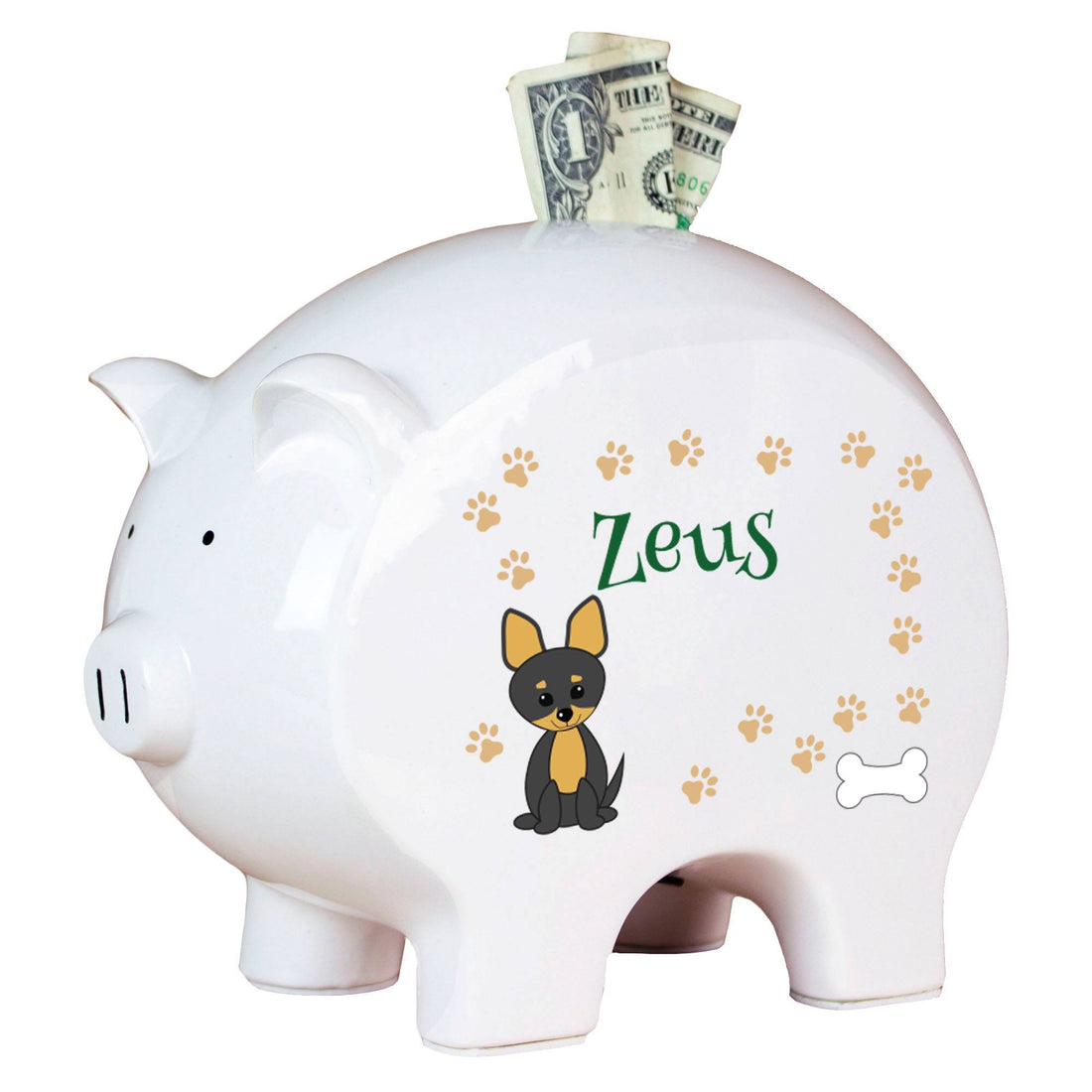 Personalized Puppy Dog Breed Piggy Bank