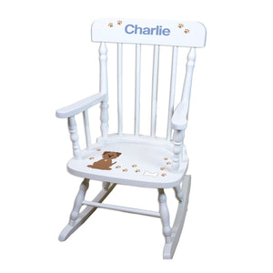 White Spindle Rocking Chair - Dog Breed