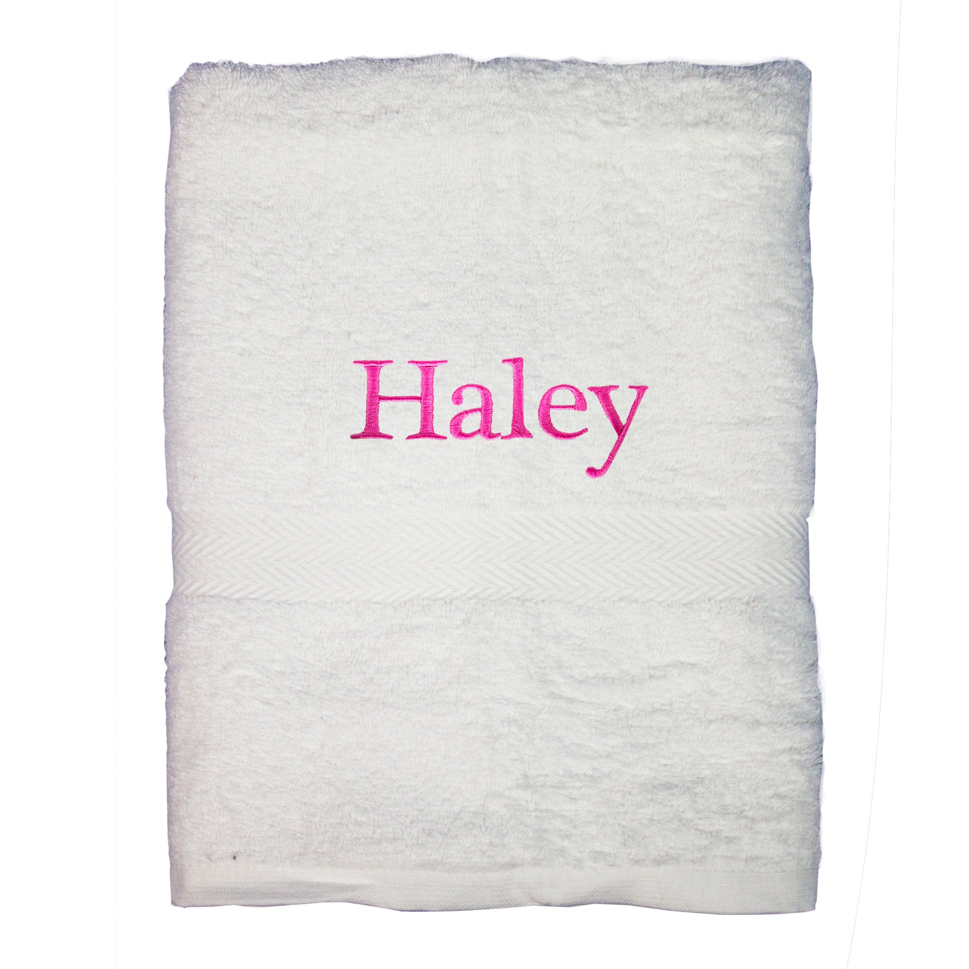 Personalized White Bath Towel Monogrammed 