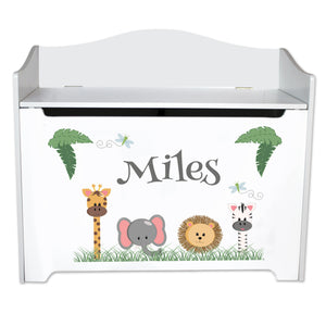 White Personalized Toy Box Bench - Main
