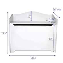 White Wooden Toy Box Bench with Super Girls design