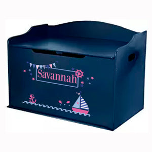 Girl's Blue Sailboat Toy Box