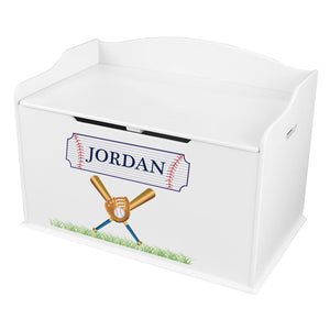 Kidkraft Baseball White Toy Box Bench