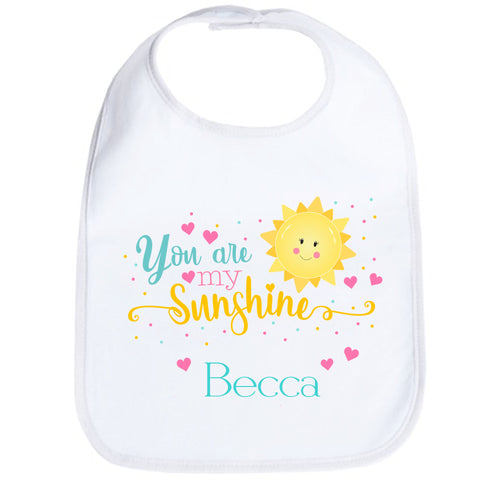 Personalized You are my Sunshine Bib