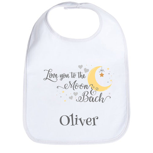 Personalized Love you to the Moon and Back Bib