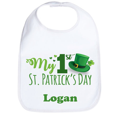Personalized First St. Patrick's Day Bib