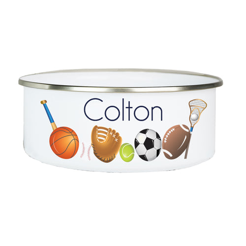 Personalized Bowl and Lid - Sports