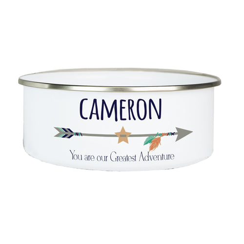 Personalized Bowl and Lid - Tribal Arrow Boy