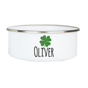 Personalized Bowl and Lid - Lucky Clover