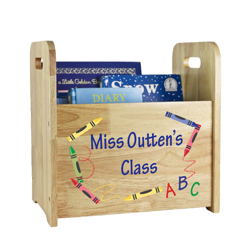Personalized Wood Crayon Book Caddy