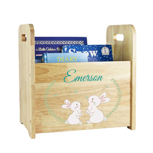 Wood Personalized Classic Bunny Book Caddy