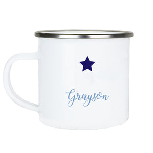 Personalized Enamel Camp Cup - Blue Star