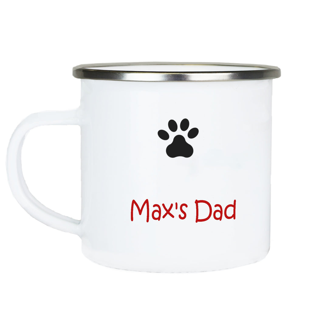 Personalized Enamel Camp Cup - Paw Print
