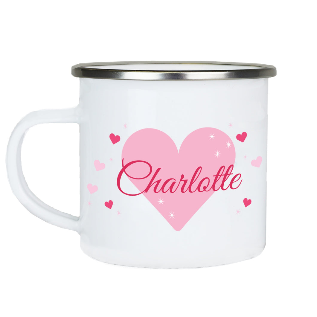 Personalized Enamel Camp Cup - Big Heart