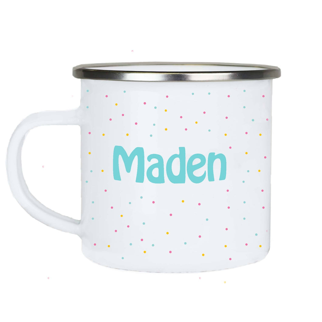 Personalized Enamel Camp Cup - Confetti