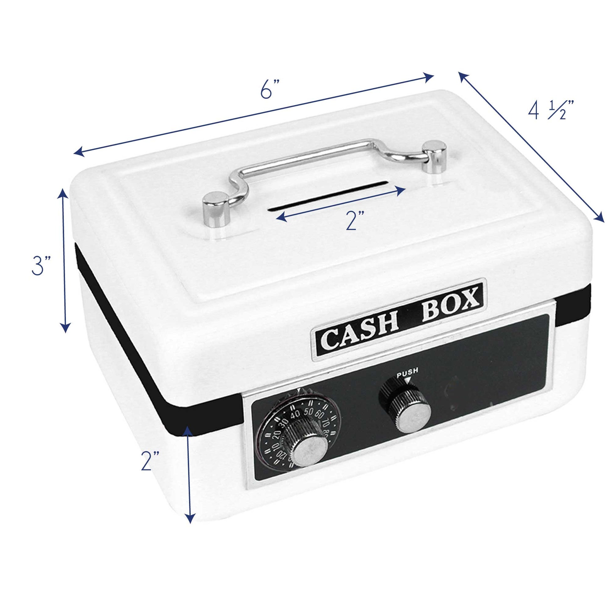 Personalized White Cash Box with Blue Tractor design