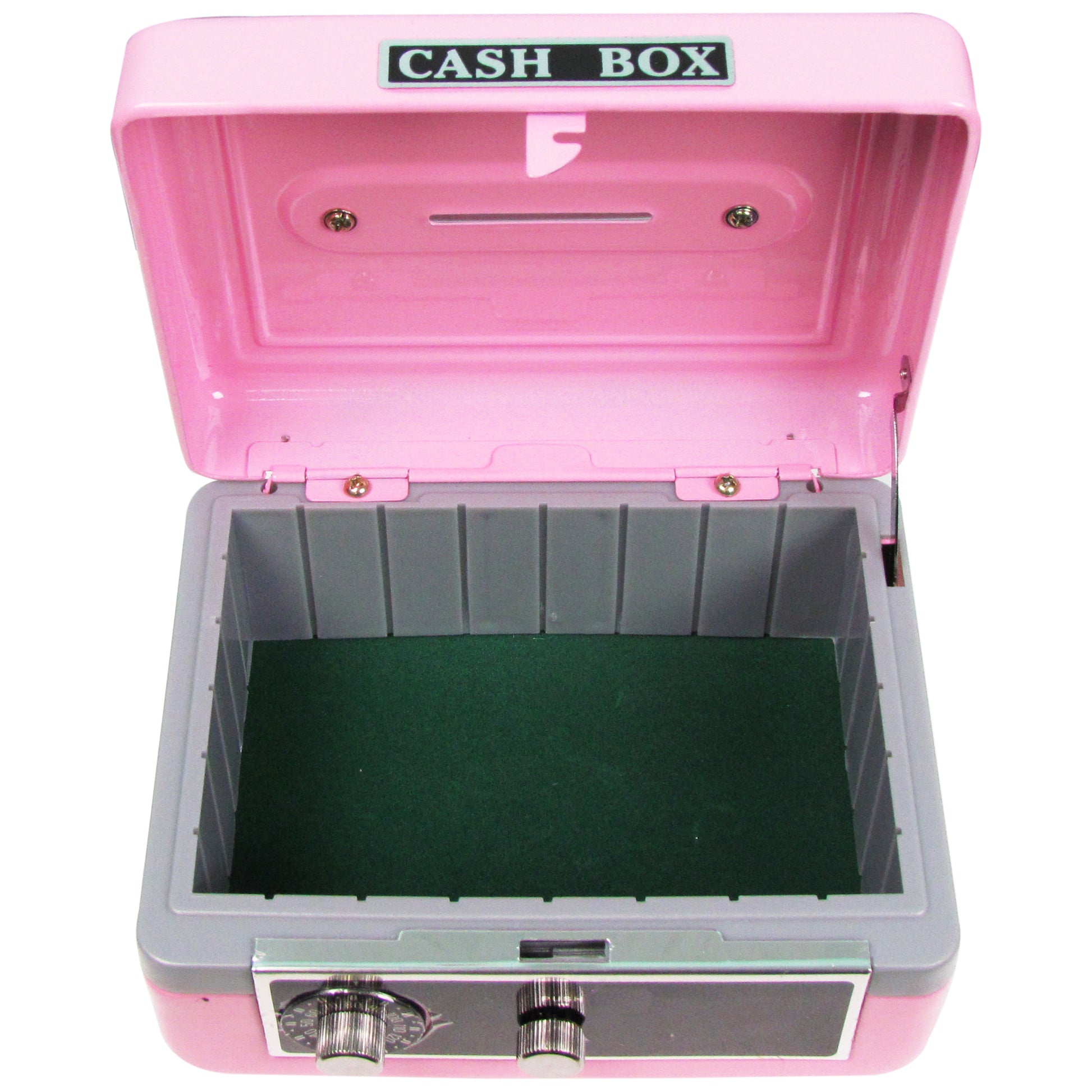 Personalized Pink Cash Box with Dollar Signs Black design