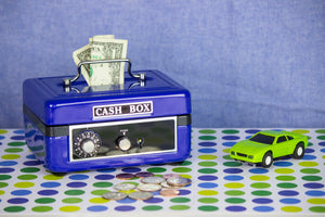 Personalized Children's Blue Cash Box- main