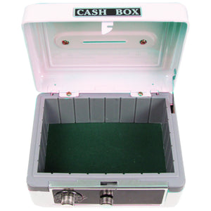 Personalized White Cash Box with Small World design