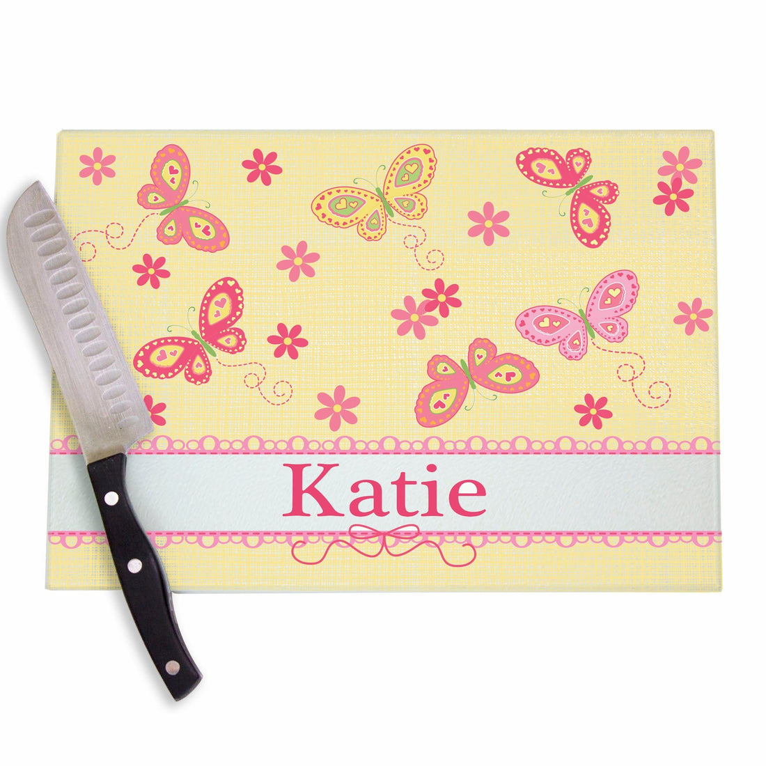Yellow Butterflies Glass Cutting Board - MyBambino.com