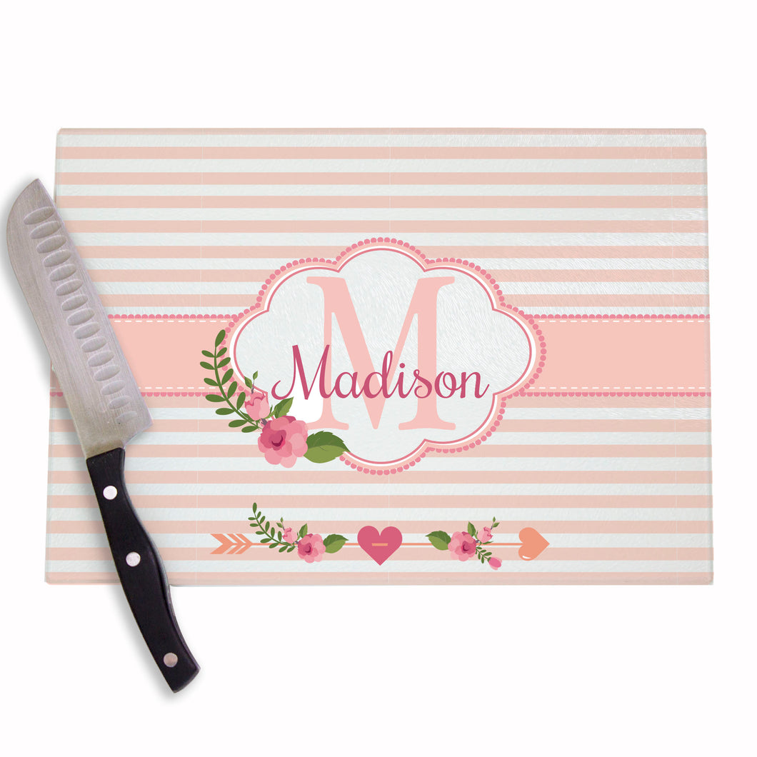 Blush Floral Personalized Cutting Board