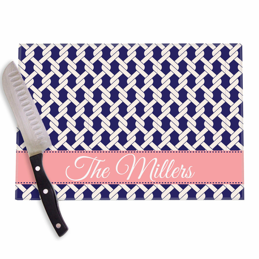 Rope Navy Glass Cutting Board - MyBambino.com