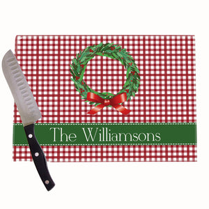 Christmas Wreath Personalized Cutting Board