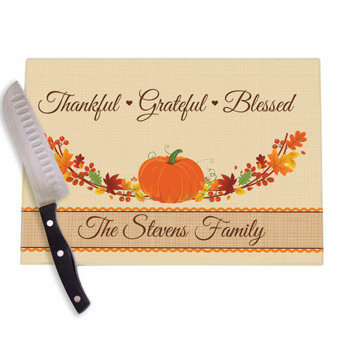 Autum Pumpkin Wreath Personalized Cutting Board
