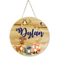 Wood Circle Sign - Woodland Animals - MyBambino.com