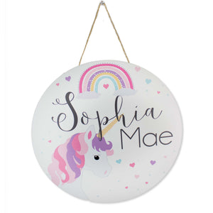 Unicorn White Circle Sign