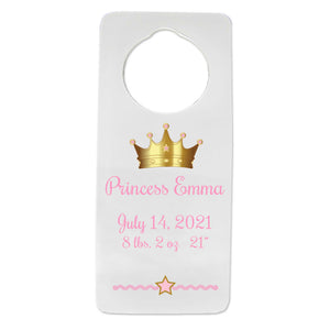 Pink Princess Crown Door Hanger