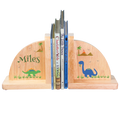 personalized dinosaur bookends for boys